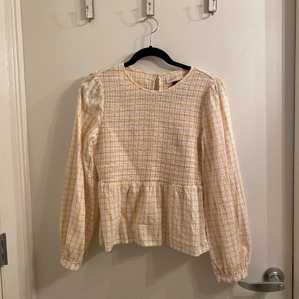 Rouched Elastic Peasant Top